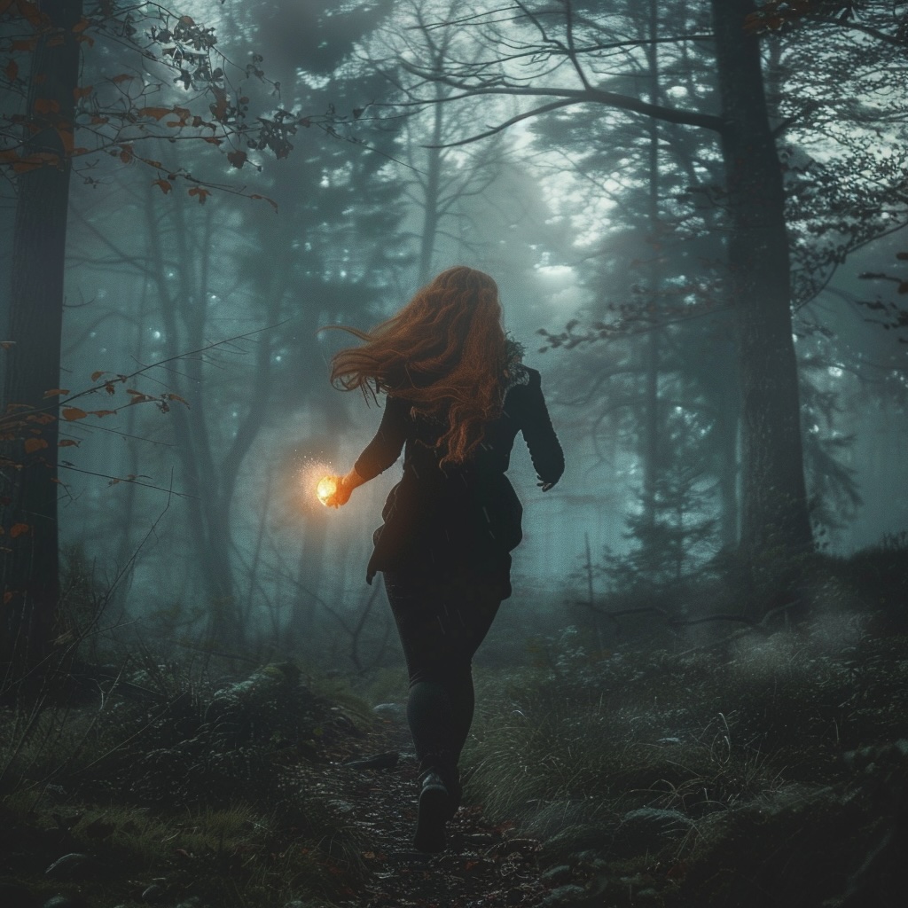 Fianna running through the mist